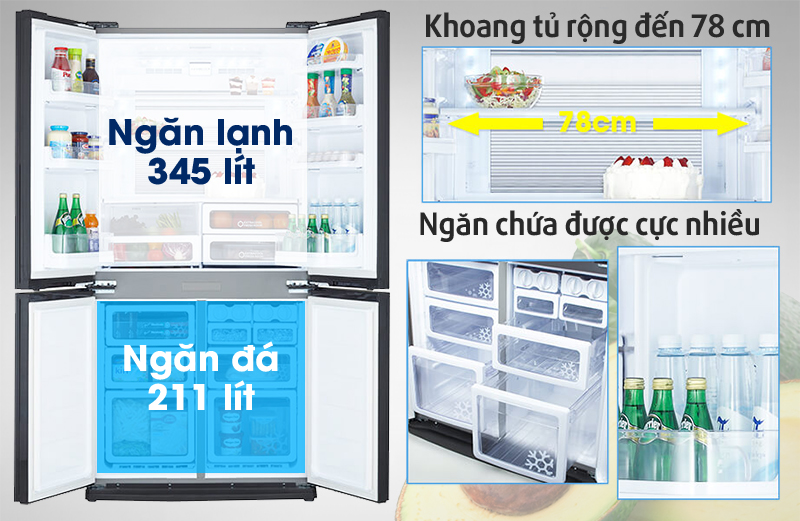 Tủ Lạnh Sharp Inverter 556L SJ-FX630V-ST - Giao Tại HCM
